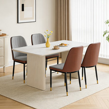 4X Faux Leather Dining Chairs