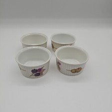 4 x Royal Worcester Ramekin Vintage Porcelain For Dips Golden Trim Fining