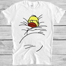 Homer Simpson Sleeping Lazy The Simpson Funny Cartoon Cool Gift Tee T Shirt 7098