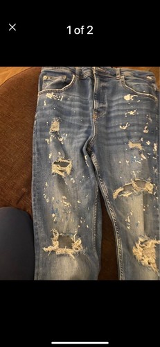 Zara mens skinny - skinny, ripped/