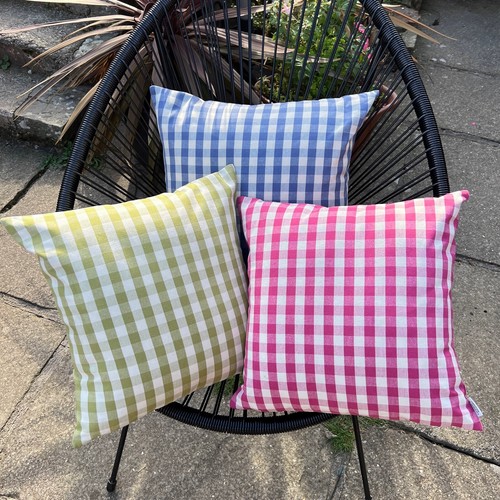 Woven gingham check green - gingham,