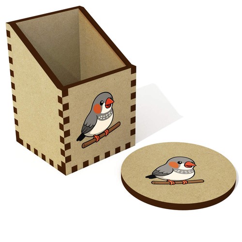 Zebra finch desk - tidy, /