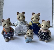 Sylvanian Families Mulberry Raccoon Family – Set of 5 Figures – Original clothes