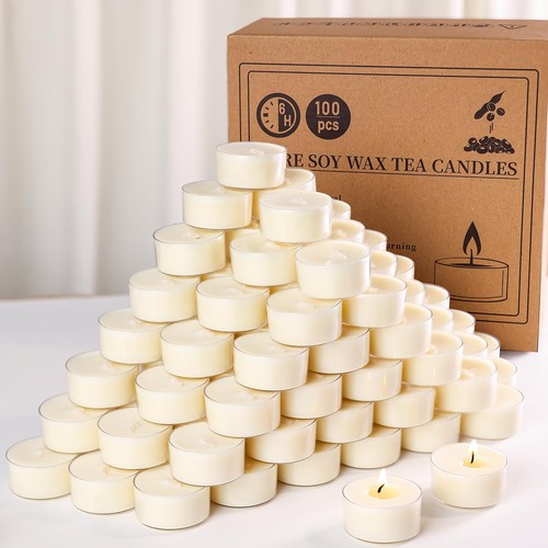 100 pack soy wax tealights - 100, tealights,
