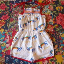 MICHAEL DE LEON AGE 3 GIRLS VINTAGE SMOCKED PLAYSUIT SUMMER HOLIDAY 