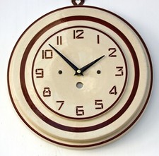 Vintage 29cm Ceramic Wall Clock - Retro Mid Century French Kitchen Antique Gift
