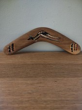 Australian Bunabiri Wooden Boomerang 12" Aboriginal Art Kangaroo Hand Painted