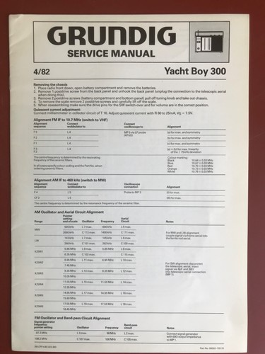 Grundig yacht boy 300 - grundig, service