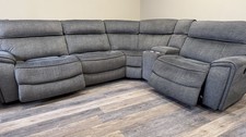 Harvey’s Brooklyn Grey Fabric Power Recliner Corner Sofa