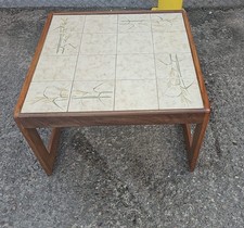 Retro solid teak tiled coffee
