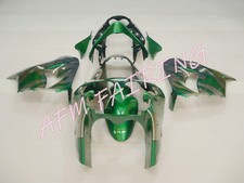 Candy Green Silver Black ABS Injection Fairing Kit for Ninja ZX 9R 2000 - 2001