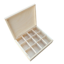 Wooden Tea Box with Twelve