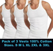 3 Pack Men Vest  100% Cotton