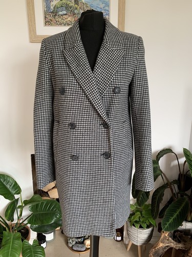 Zara houndstooth checked coat - checked,