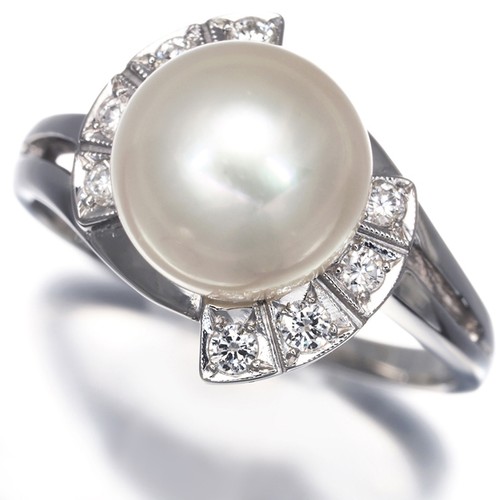 Auth mikimoto ring akoya pearl - ring,