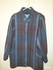 Ladies blue mix real 100% wool vintage coat by AVOCA COLLECTION Ireland sz S