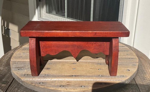 Vintage wooden foot stool - wooden,