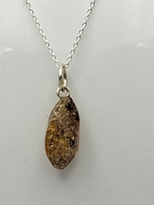 Green Amber Pendant 925 Silver