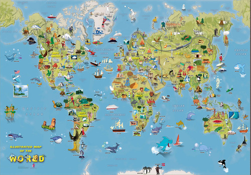 Kids cartoon world map approx - kids,