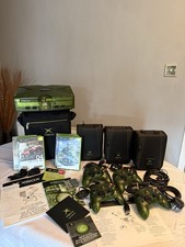 Microsoft Xbox 	Translucent Green Limited Edition Console + Controllers + Games