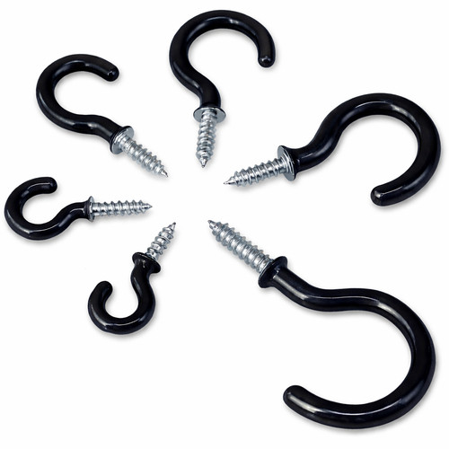Cup hooks screw all sizes - cup, in
