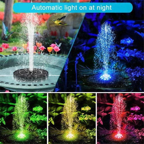 Solar fountain with - with, light