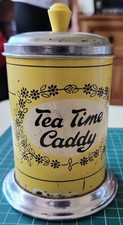 Vintage "Tea Time" Metal Tea Caddy 