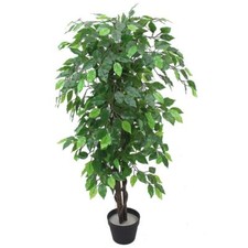 Artificial Ficus Tree Plant Green Extra Large Bushy Ficus 120cm 4ft Realistic