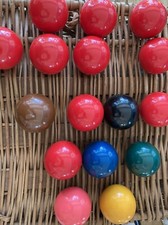 Shiny Snooker Balls 16 -all Colours- Needs White Cue Ball. Good Condition.