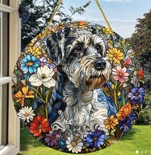 SCHNAUZER DOG Suncatcher Pendant Birthday  Window Present GIFT Sympathy 