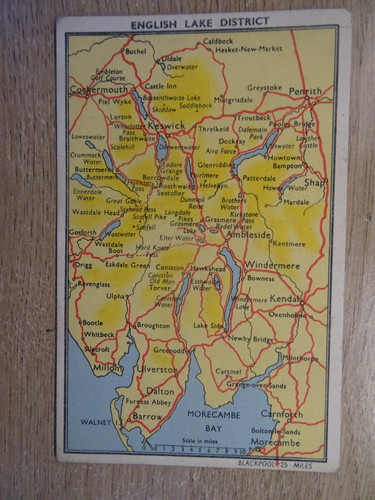 Map postcards english lake - ,