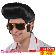 Mens Elvis Presley Black Wig
