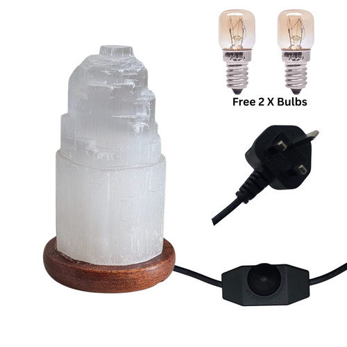 Selenite tower lamp natural - selenite,