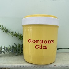Gordon's Gin Vintage Retro Ice Bucket Yellow Authentic Christmas Gift
