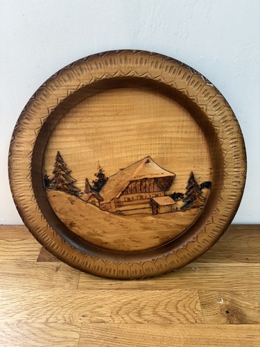 Wooden decorative plate swiss - decorative,