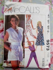 Vintage 80s 90s McCalls Sewing Pattern Jumpsuit Dress & Belt Size 40" Bust