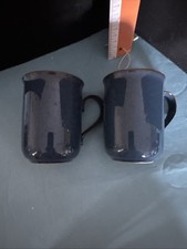 2 Denby Boston Blue Straight Mugs 10 cm (Multiple Listing) In  Very Good Shape