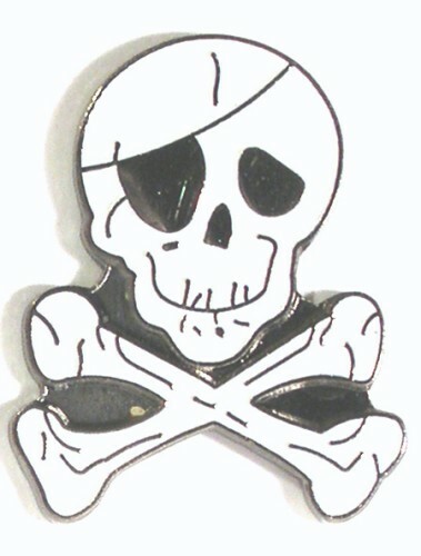 White pirate style skull - pirate,