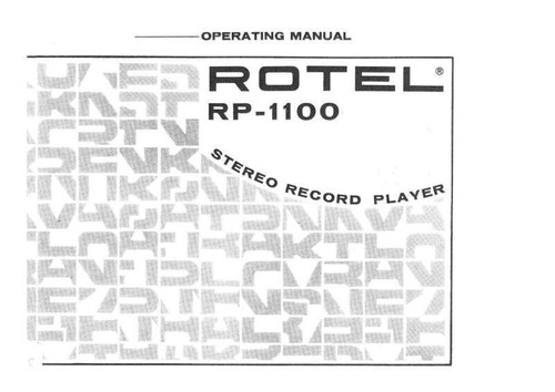 Rotel 1100 turntable - rotel, rp-1100