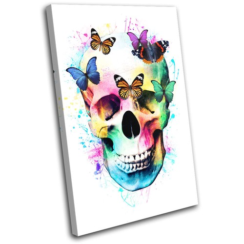 Colourful skull butterfly - skull,