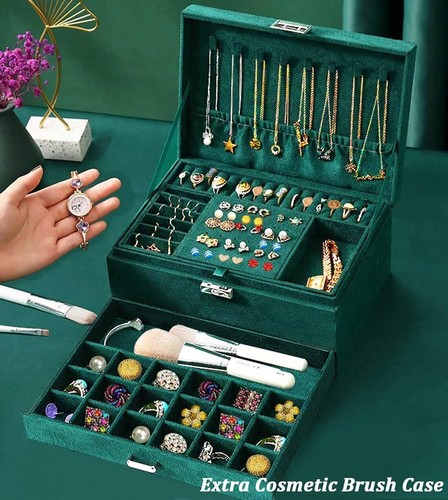 Large green jewellery box - large,