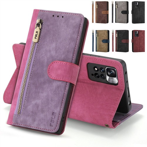 Zipper leather wallet - leather, phone