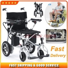 Lightweight Folding Electric Wheelchair Carbon Steel Powerchair 2x battery 31kg