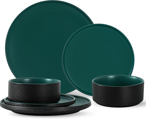 Matte green piece dinnerware - matte,