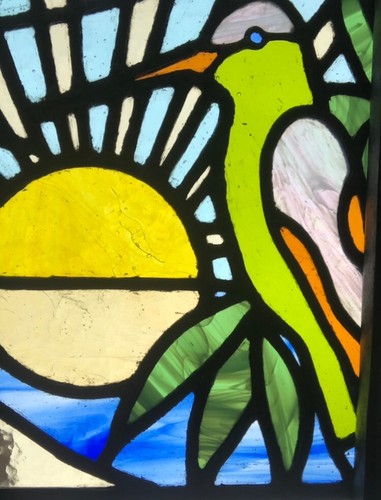 Stained glass panels made - , to