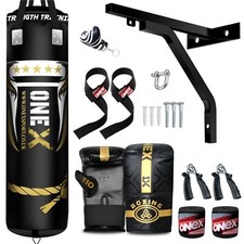 5ft Heavy Duty Punch Bag Set Filled Boxing MMA Muay Thai Kickboxing Training