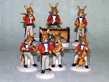 ROYAL DOULTON BUNNYKINS COMPLETE ORCHESTRA SET 0F 7 FIGURES - DB390 TO DB396
