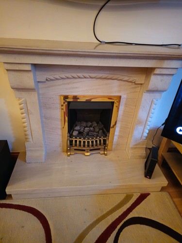 Marble fireplace surround used - fireplace,