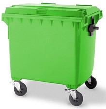 Lime Green 1100 wheelie bin