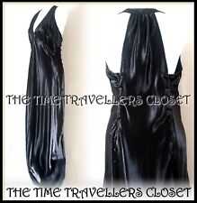 Kate Moss Vintage Topshop Black Satin Bias Maxi Dress 30s Hollywood UK 14 42 10